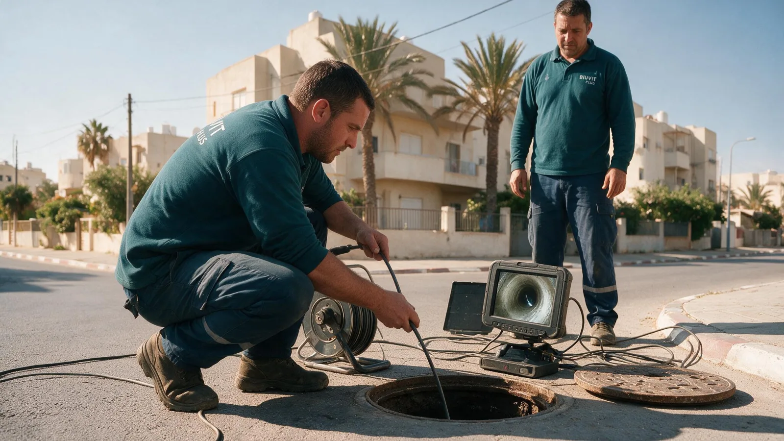 מצלמת צנרת בקו ביוב